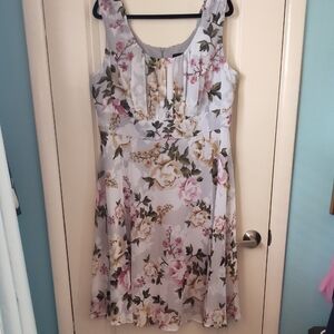 Connected Apparel Pink Sleeveless Scoop Neck Midi Dress